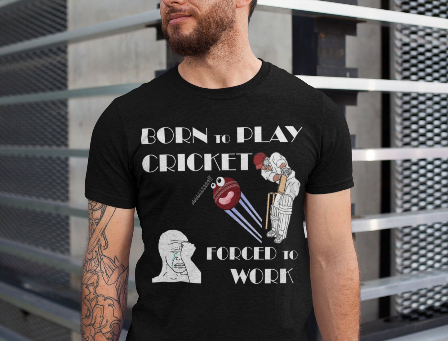 Born to Play Cricket But Forced to Work - Unisex Classic Crew T-Shirt